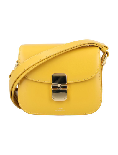 Shop Apc A.p.c Grace Mini Shoulder Bag In Yellow