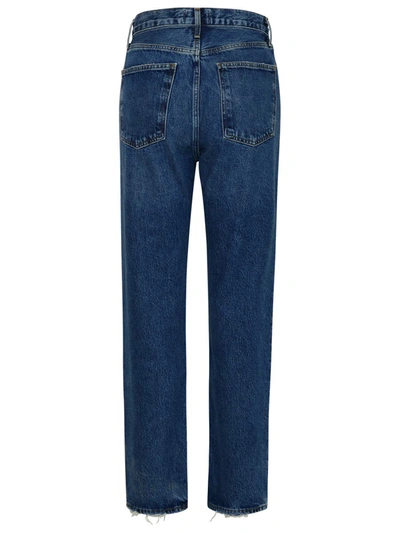 Shop Agolde 90's Pinch Blue Cotton Jeans