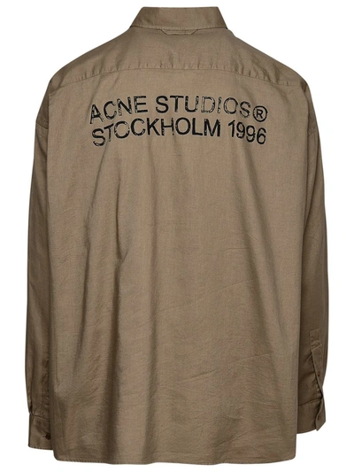 Shop Acne Studios Beige Cotton Shirt
