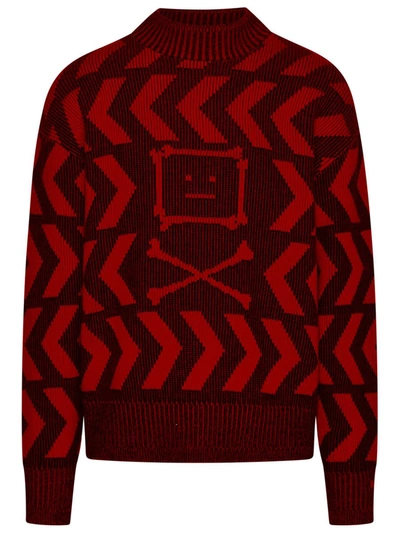Men s Keith Cross Bones Wool blend Jumper In Red