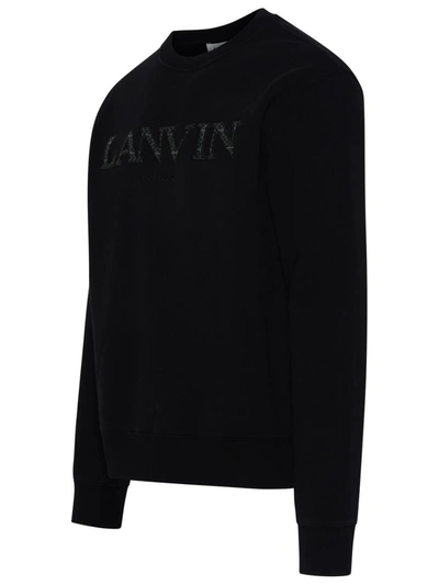 Shop Lanvin Black Cotton Curb Sweatshirt