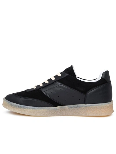 Shop Mm6 Maison Margiela Black Leather Mix Sneakers