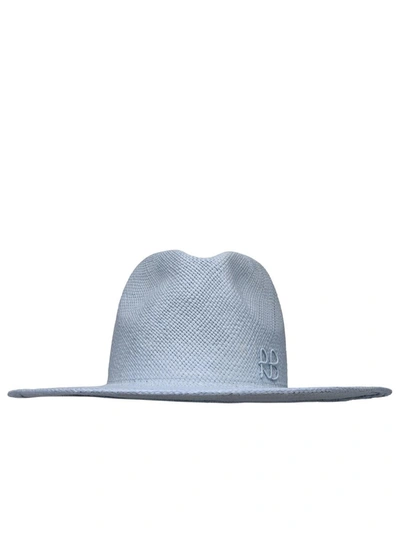 Shop Ruslan Baginskiy Blue Straw Fedora Hat In Light Blue