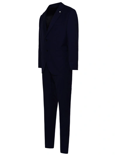 Shop Luigi Bianchi Blue Wool Suit