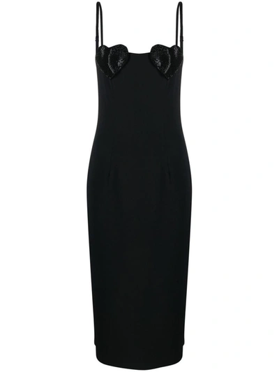 Shop Blumarine Rhinestones Embellished Mini Dress In Black