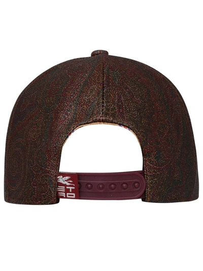 Shop Etro Brown Cotton Blend Arnica Cap In Red