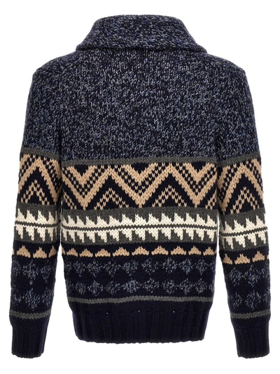 Brunello Cucinelli Mélange Cashmere Cardigan With Inlays In Multicolor
