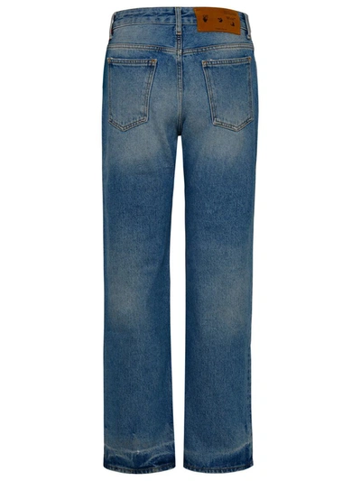 Shop Off-white Corporate Azure Cotton Denim Jeans In Blue