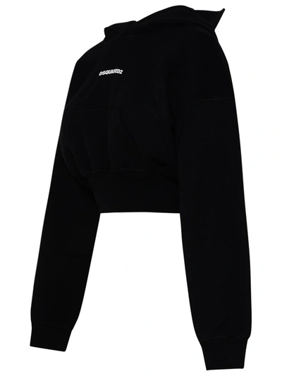 Shop Dsquared2 Black Cotton Baseball Sweatshirt