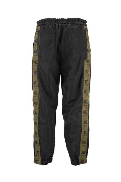 Shop Etro Jogging Pants With Figurative Print In Black