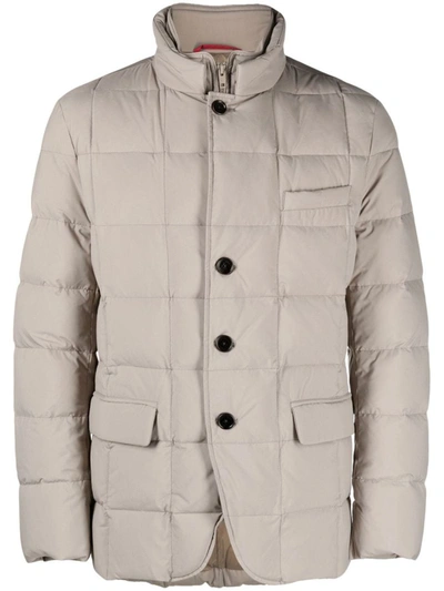 Fay Wool Down Jacket In Kaki