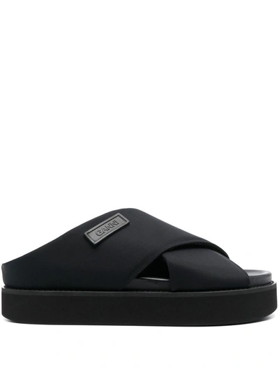 Shop Ganni Sandals In Black