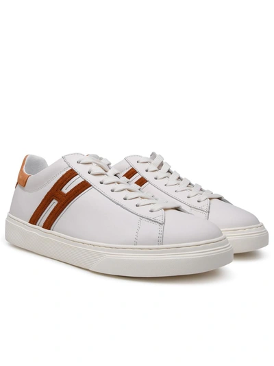 Shop Hogan H365 White Leather Sneakers