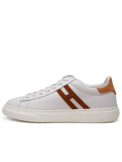 Shop Hogan H365 White Leather Sneakers