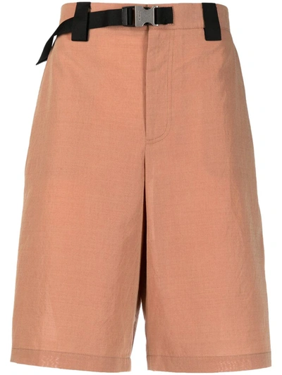 Shop Jacquemus 'le Short Meio' Belted Shorts In Brown