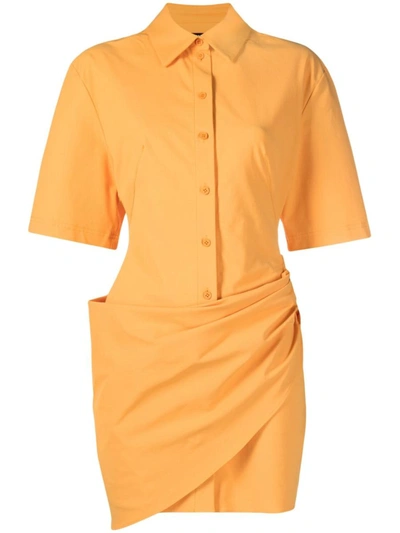 Shop Jacquemus La Robe Camisa In Orange