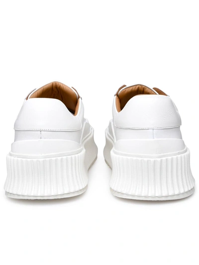 Shop Jil Sander White Leather Sneakers