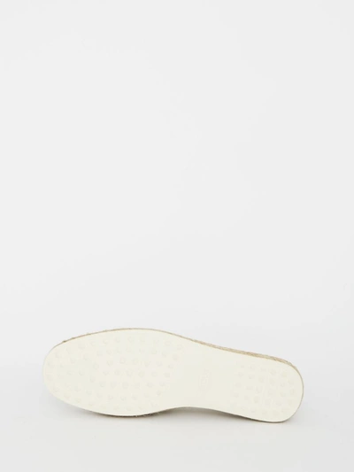 Shop Tod's Kate Leather Espadrilles In White