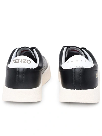 Shop Kenzo Black Leather Sneakers
