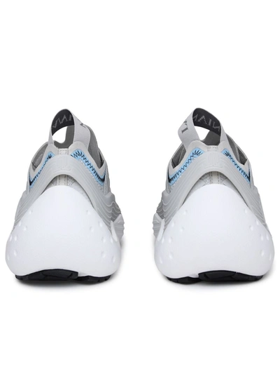 Shop Lanvin Flash-x Gray Tech Fabric Sneakers In Silver