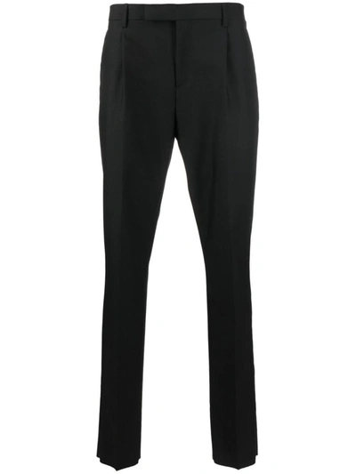 Shop Lardini Pressed-crease Trousers In Black