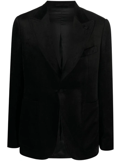 Shop Lardini Single-breasted Blazer In Black