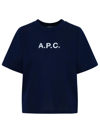 Shop Apc A.p.c. Mae T-shirt In Navy Cotton