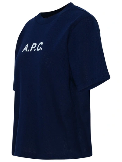Shop Apc A.p.c. Mae T-shirt In Navy Cotton