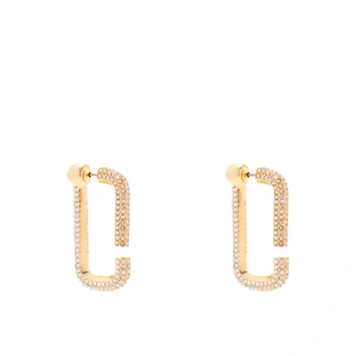 Shop Marc Jacobs The J Marc Pavé Hoops Gold Earrings