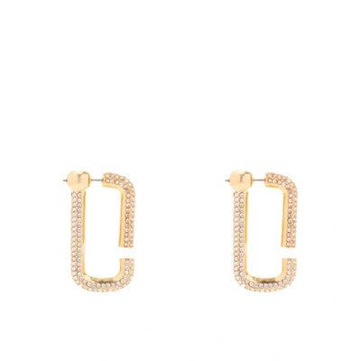Shop Marc Jacobs The J Marc Pavé Hoops Gold Earrings