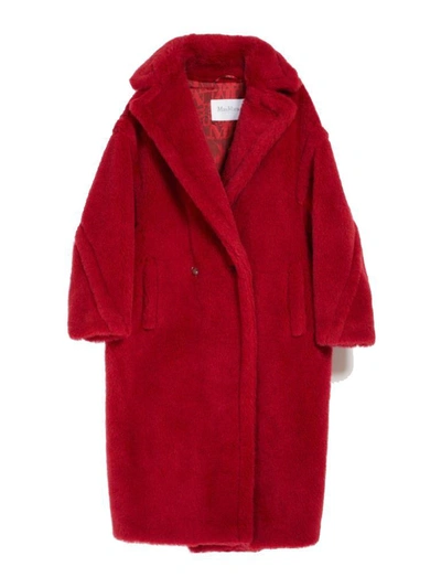 Shop Max Mara Lina Teddy Bear Icon Coat In Red