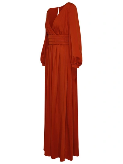 Shop Max Mara Orange Silk Pocket Dress