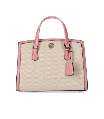 Shop Michael Kors Chantal Canvas Pink Handbag