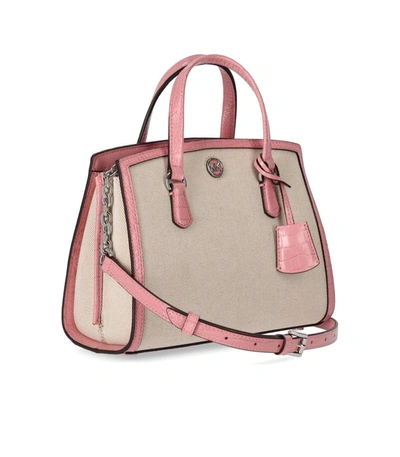 Shop Michael Kors Chantal Canvas Pink Handbag