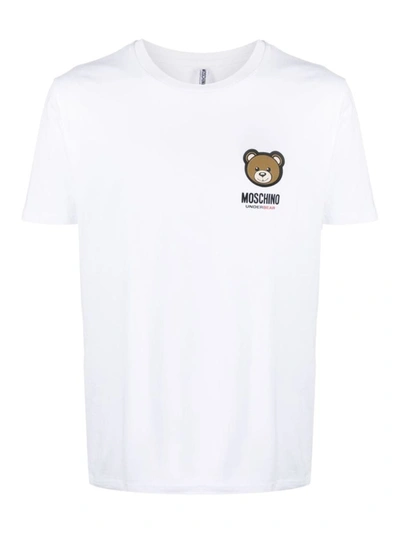 Shop Moschino Underwear Teddy-print T-shirt In White