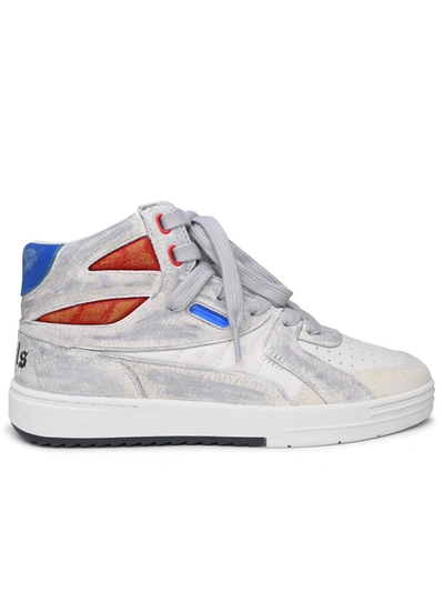 Shop Palm Angels Multicolor University Leather Sneakers In White