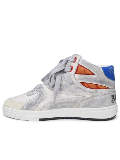 Shop Palm Angels Multicolor University Leather Sneakers In White