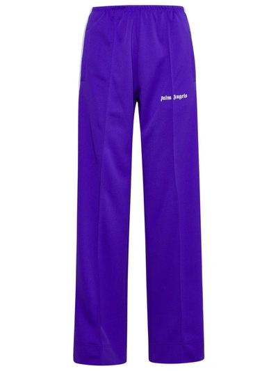 Shop Palm Angels Purple Polyester Track Pants In Violet