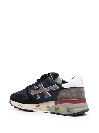 Shop Premiata Mick Low-top Sneakers In Blu E Grigio