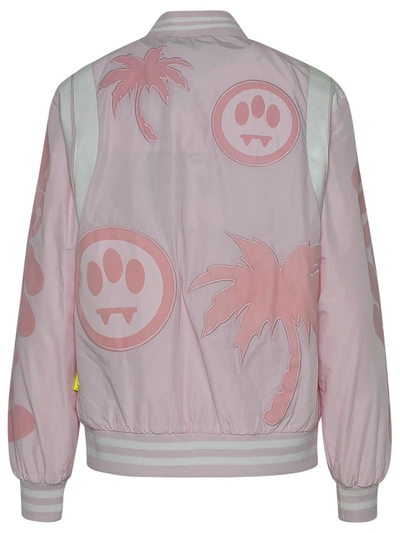 Shop Barrow Rose Polyester Bomber Jacket In Pink