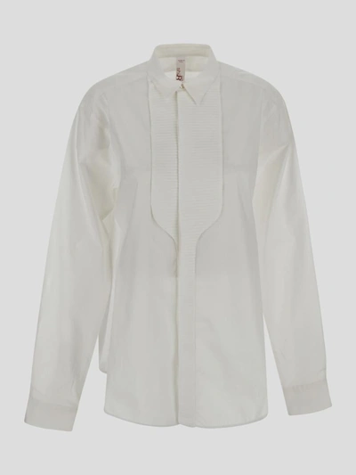Shop Shi.rt Milano Shirt Milano Shirt In <p>shirt Milano White Cotton Shirt With Straight Collar