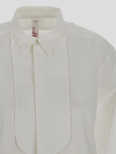 Shop Shi.rt Milano Shirt Milano Shirt In <p>shirt Milano White Cotton Shirt With Straight Collar