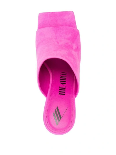 Shop Attico The  Cheope Suede Mules In Fuchsia