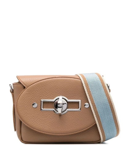 Shop Zanellato Small Tina Daily Leather Crossbody Bag In Leather Brown