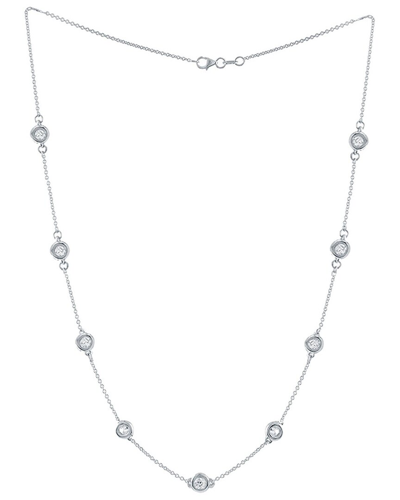 Diana M. 14 Kt White Gold Diamonds-by-the-yard Necklace Featuring 2.26 Cts Tw White Round Diamonds