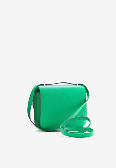 Pre-owned Hermes Constance 18 In Magnolia Chèvre Mysore With Palladium Hardware In Menthe