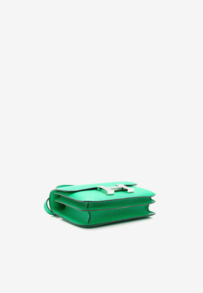 Pre-owned Hermes Constance 18 In Magnolia Chèvre Mysore With Palladium Hardware In Menthe