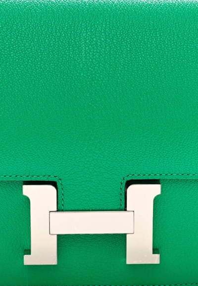 Pre-owned Hermes Constance 18 In Magnolia Chèvre Mysore With Palladium Hardware In Menthe
