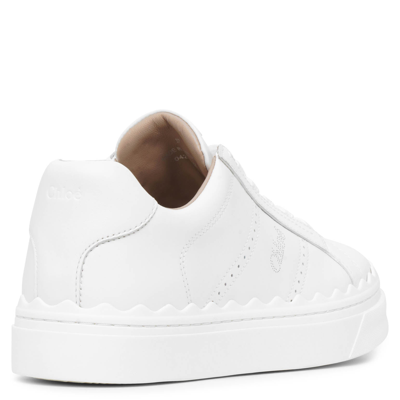 Shop Chloé Lauren White Leather Sneakers