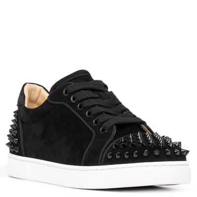 Shop Christian Louboutin Vieira 2 Orlato Black Suede Sneakers